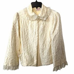 Vintage 1950s Satin Quilted Bedroom Sleep Jacket 🩷